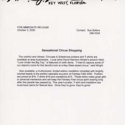 Press release letting the public know that posters and t shirts are available to purchase.