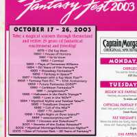 Fantasy Fest 2003 schedule of events.