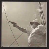 Ernest Hemingway on board the PILAR