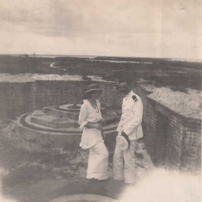 Captain and Mrs. Waldron at Fort East Martello