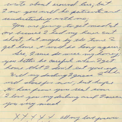 Letter from Naval Air Station Key West during Cuban Missile Crisis