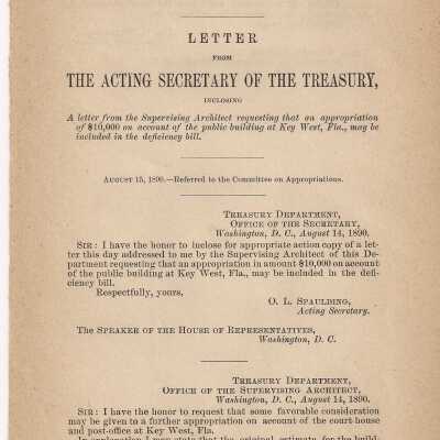 Letter from the Acting Secretary of the Treasury