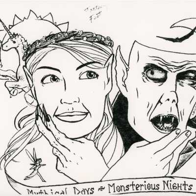 A sketch of 2 characters.