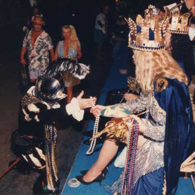 Fantasy Fest King Frank Cicalese and unknown queen on a float.