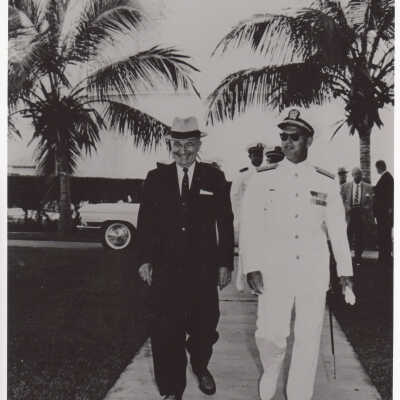 Harry S Truman and Admiral Lloyd M. Mustin