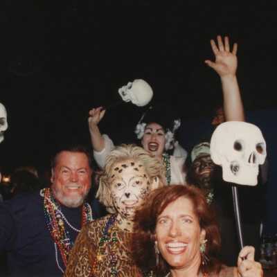 Unknown people on a float.