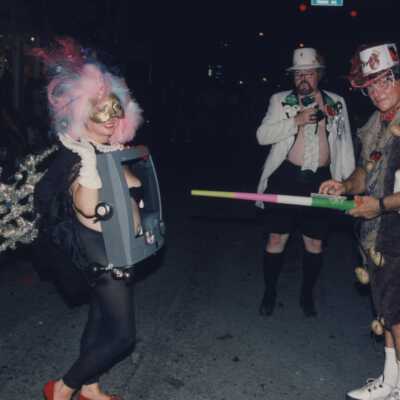 Unknown people dressed up.