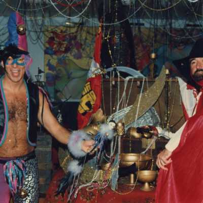 Unknown people dressed up.