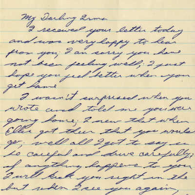 Letter from Naval Air Station Key West during Cuban Missile Crisis