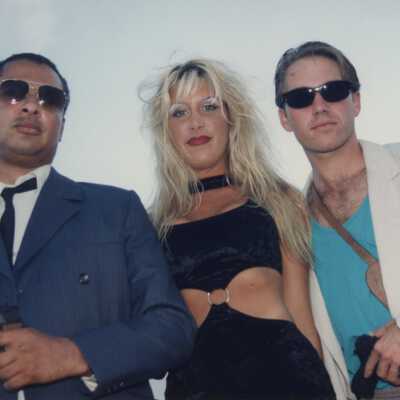 Unknown people that are on a float.