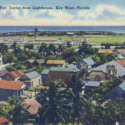 Air View of Fort Taylor from Lighthouse, Key West, Florida