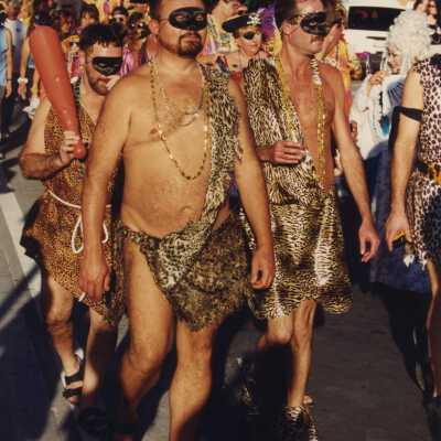 Unknown people dressed up.