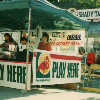 The Florida lottery booth at the FF street fair.