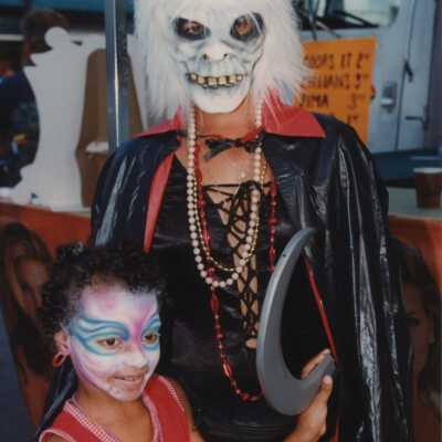 Unknown people dressed up.