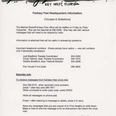 Headquarters information.