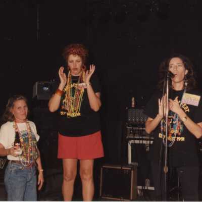 Unknown people on stage talking.