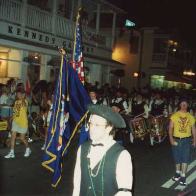 A band playing in the parade.