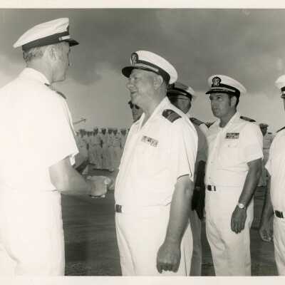 Men in uniform at a ceremony