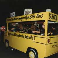 A float in the parade. It reads ninja killer bees.