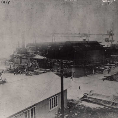 U.S. Navy Pier B, Building 54 with Submarines