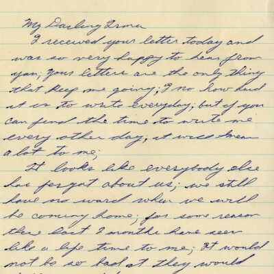 Letter from Naval Air Station Key West during Cuban Missile Crisis