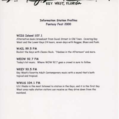 Information station profiles.