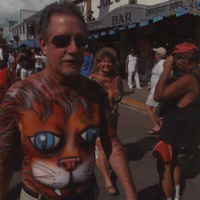 Unknown people with painted bodies.