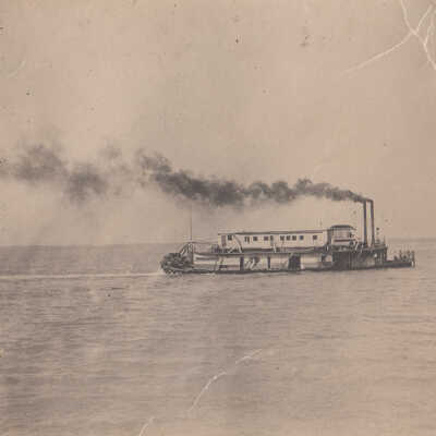 Steam-powered barge