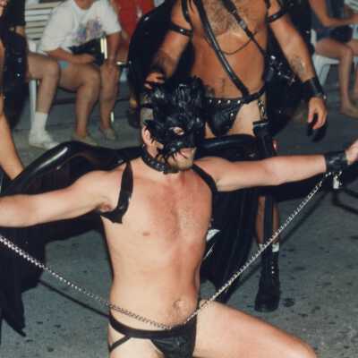 Unknown people dressed up.