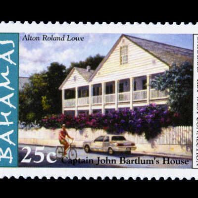 Key West - Bahamas Connection Postage Stamp Captain John Bartlum's House