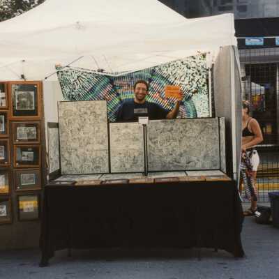 A vendor at the FF street fair.