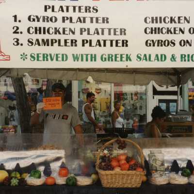 A vendor at the FF street fair.