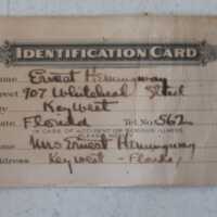 Ernest Hemingway Railroad Identification Card