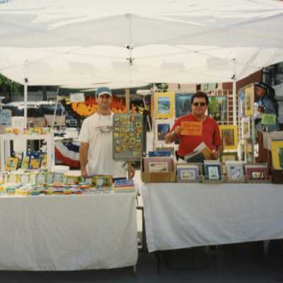 A vendor at the FF street fair.
