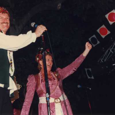 Unknown man and woman at the Coronation Ball.