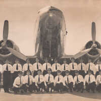 Flight crew with plane