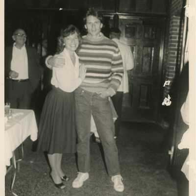Unknown man and woman at a party