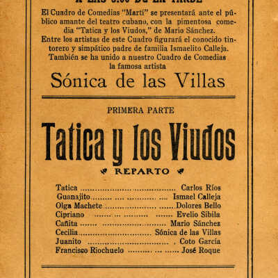Tatica y los Viudos Handbill