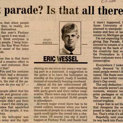 An article in the Key West Citizen that reads What parade? Is that all ther