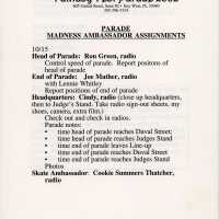 Parade madness ambassador assignments.