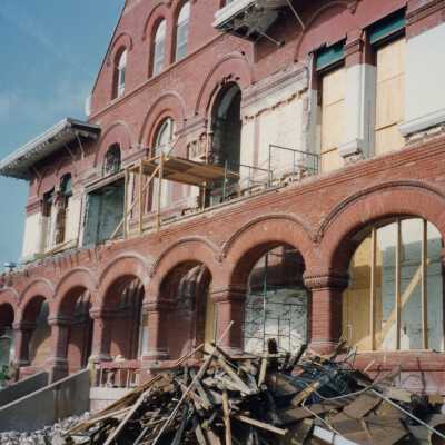 The back exterior of the building.