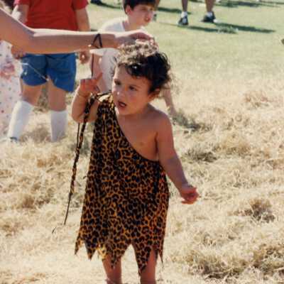 An unknown child dressed up at children's day.