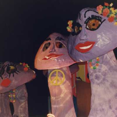 Unknown people dressed up.