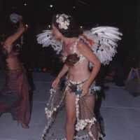 An unknown woman dressed up.