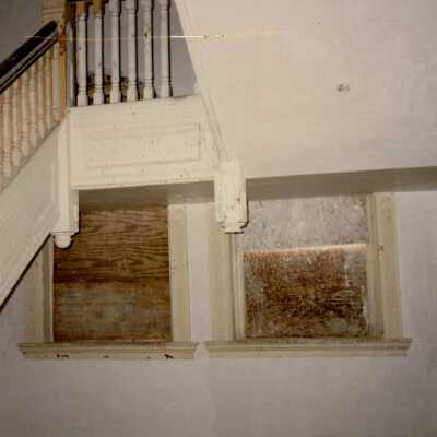 Stairway and windows.