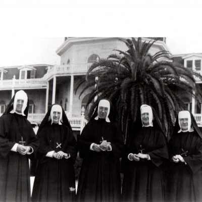 Nuns outside the Convent of Mary Immaculate