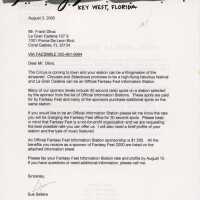          A letter to Frank Oliva from 107.9 from Sue Sellers about radio time.
   