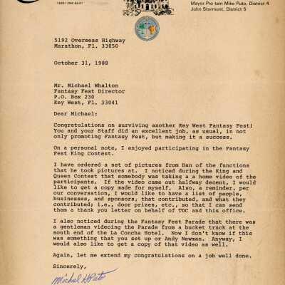 A letter to Michael Whalton from Michael Puto.