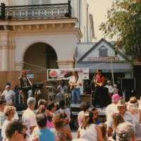 An unknown band on stage.