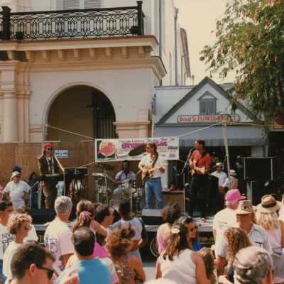An unknown band on stage.